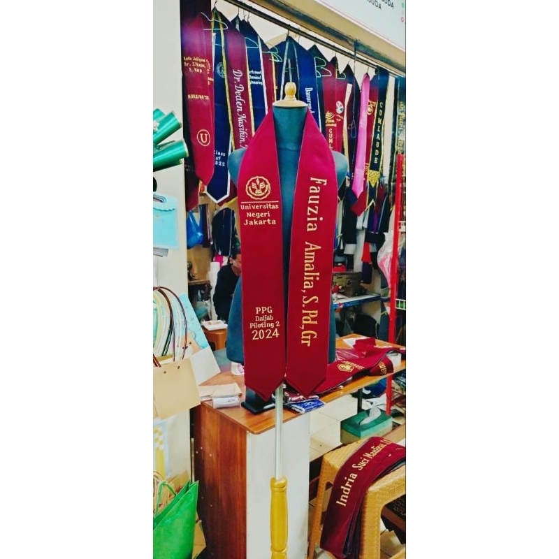 Selempang wisuda/selempang kalung/selempang leher polos