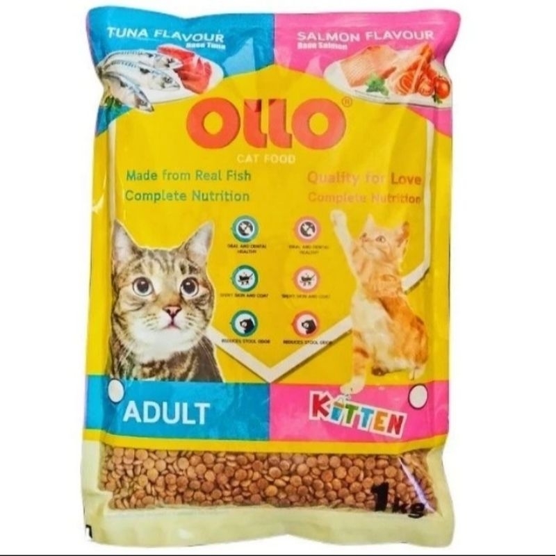 Ollo Cat Food Kitten Adult - Makanan Anak Kucing Dan Kucing Dewasa 1Kg Murah