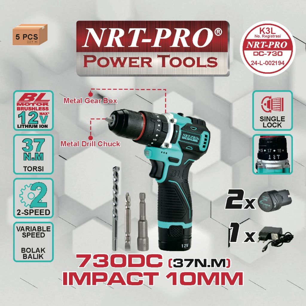 NEW Bor Baterai Tipe 730DC 12volt NRT-PRO Brushless