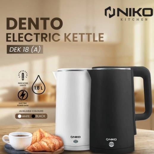 Niko Teko Listrik Dento DEK 18(A) Kapasitas 1.8L Stainless Steel