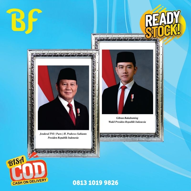 sepasang foto presiden dan wakil presiden +bingkai