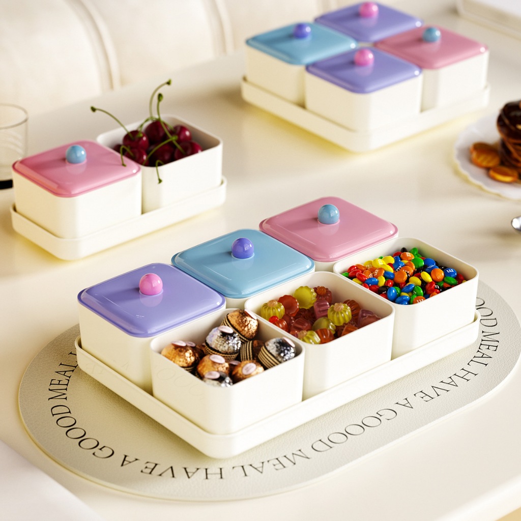 Greenland Toples Kotak Lucu Toples Colorfull Aesthetic Makanan Kue Kering Toples Snack Permen HSB855