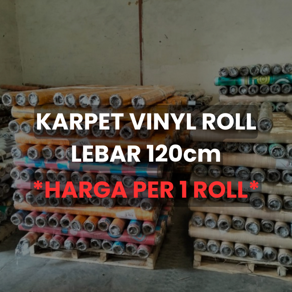 Karpet Vinyl Plastik (ROLL 17m) Lantai Perlak Lantai Meja Makan Dapur Anti Air Debu