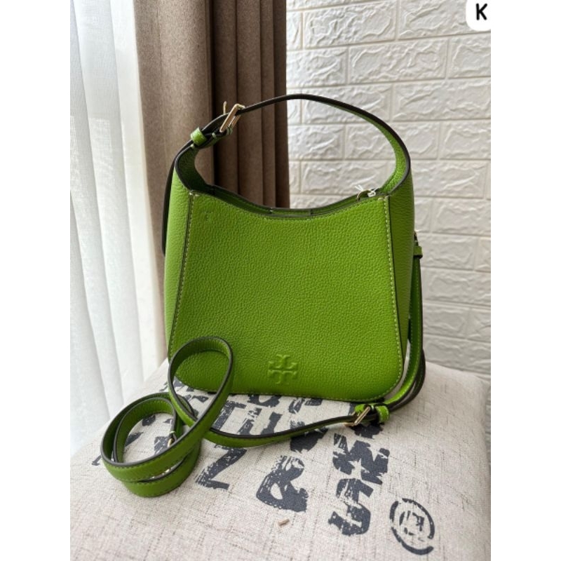 Tory Bruch Thea Small Bucket Hand/Shoulder/Crossbody Bag Wheatgrass Green