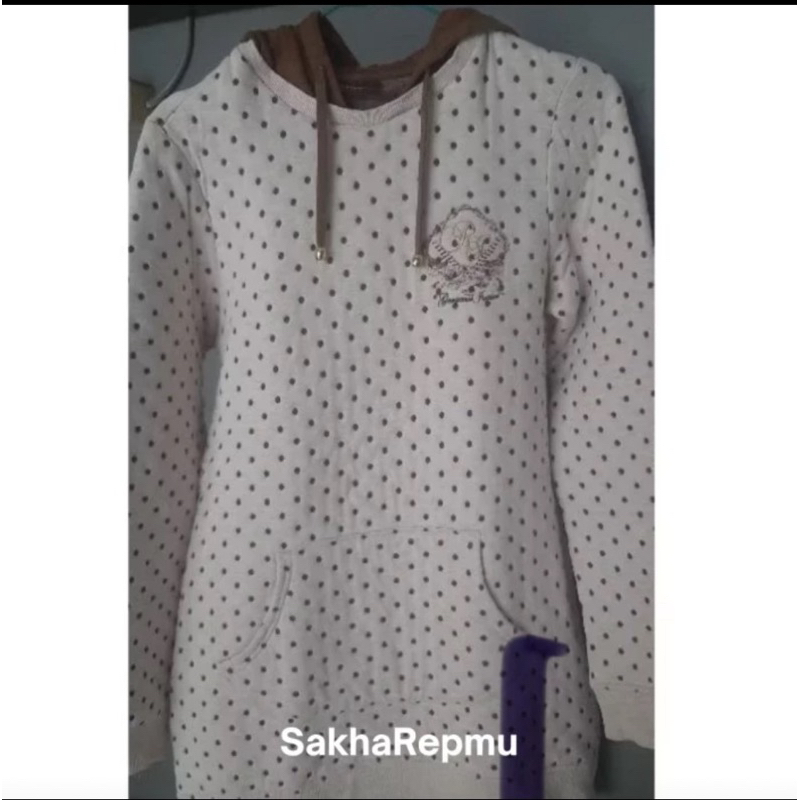 Preloved Hoodie Sweater Renoma Paris Polkadot