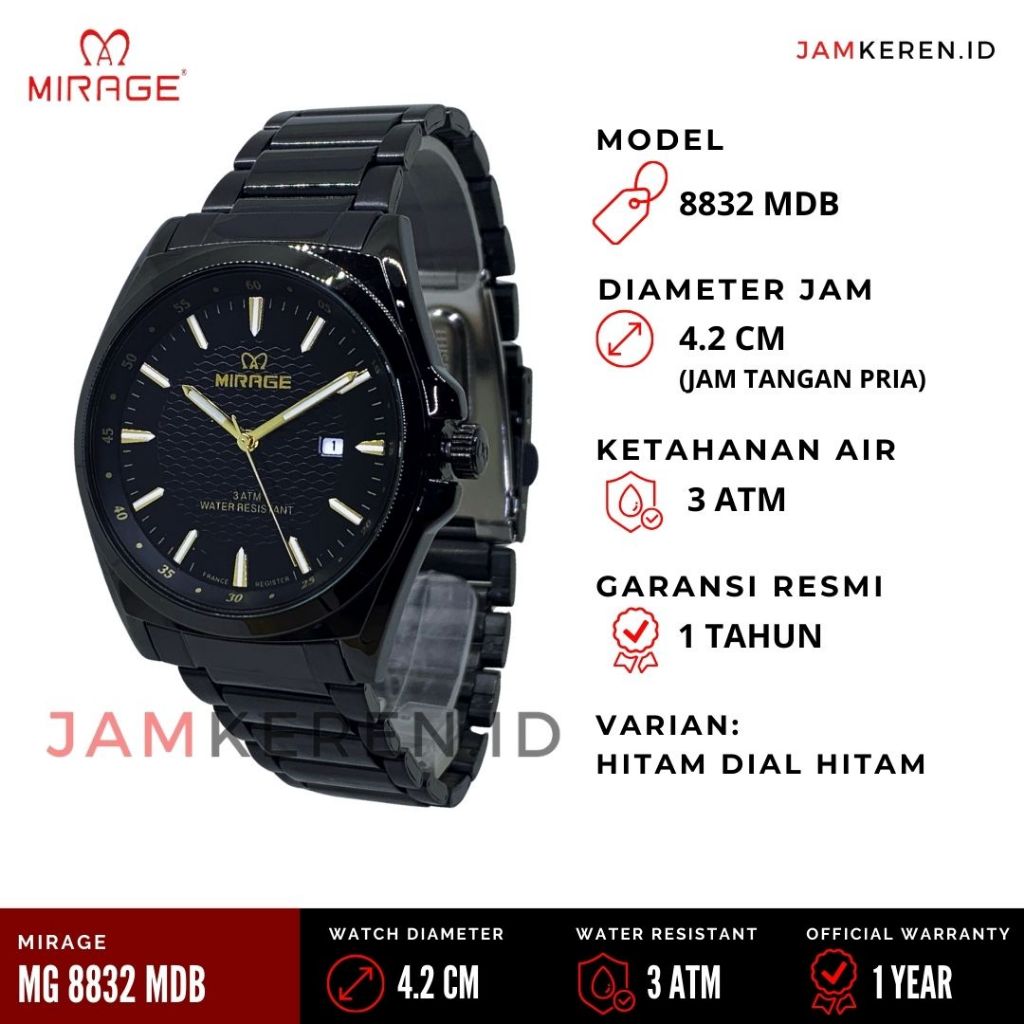 Mirage - Jam Tangan Mirage Pria - Jam Tangan Mirage -Jam Tangan Pria Mirage 8832 MD Original 100%