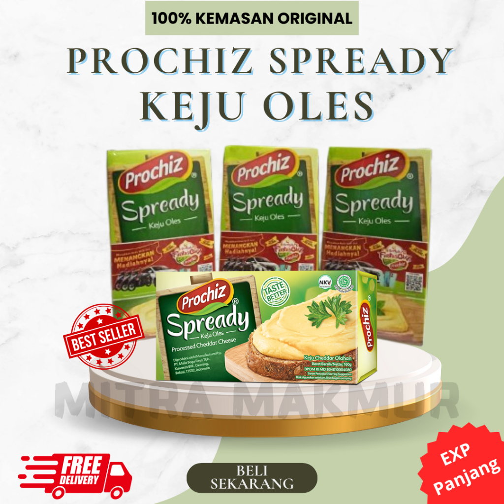 

Prochiz Spready 160 gram / Keju Oles Spready Cheese Spread Kemasan Original Dus