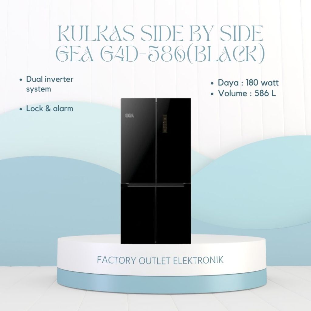 KULKAS SIDE BY SIDE GEA G4D-586(BLACK)