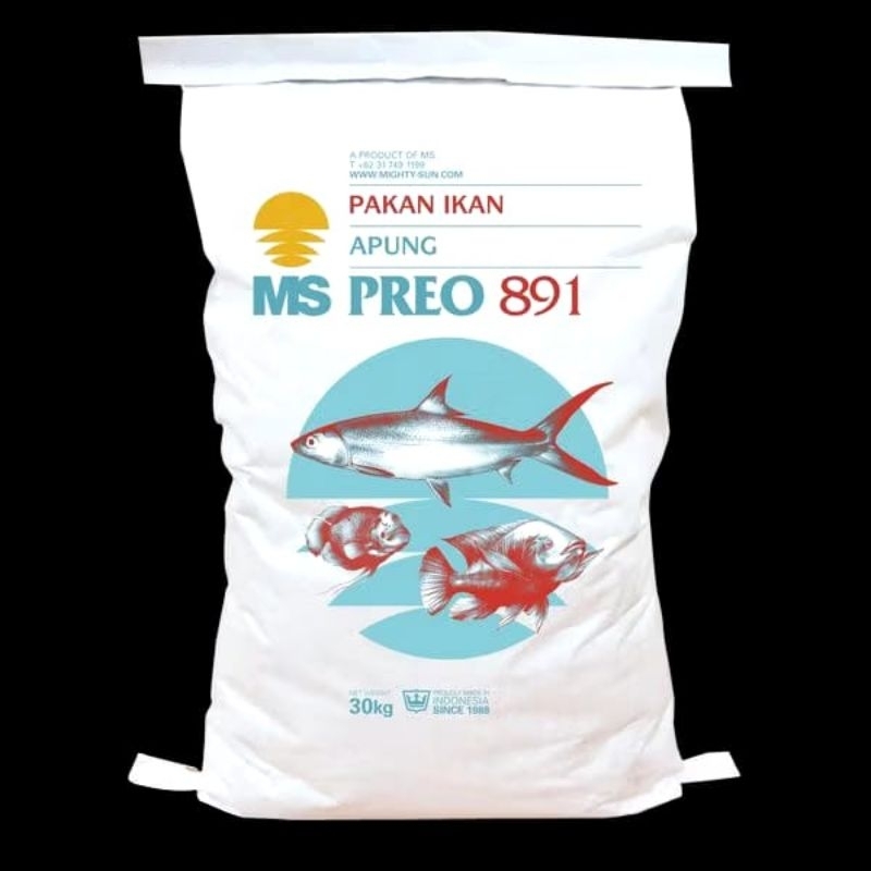 MS PREO 891 BD1 PELET IKAN PROTEIN 25% UKURAN 1MM-3MM REPACK PUR VOER PELET PAKAN IKAN APUNG SEGALA 