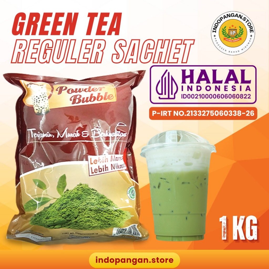 

Powder Rasa Green Tea/Matcha 1 Kg (MIX GULA) Kemasan Sachet - Bubuk Minuman Rasa Green Tea 1 Kg