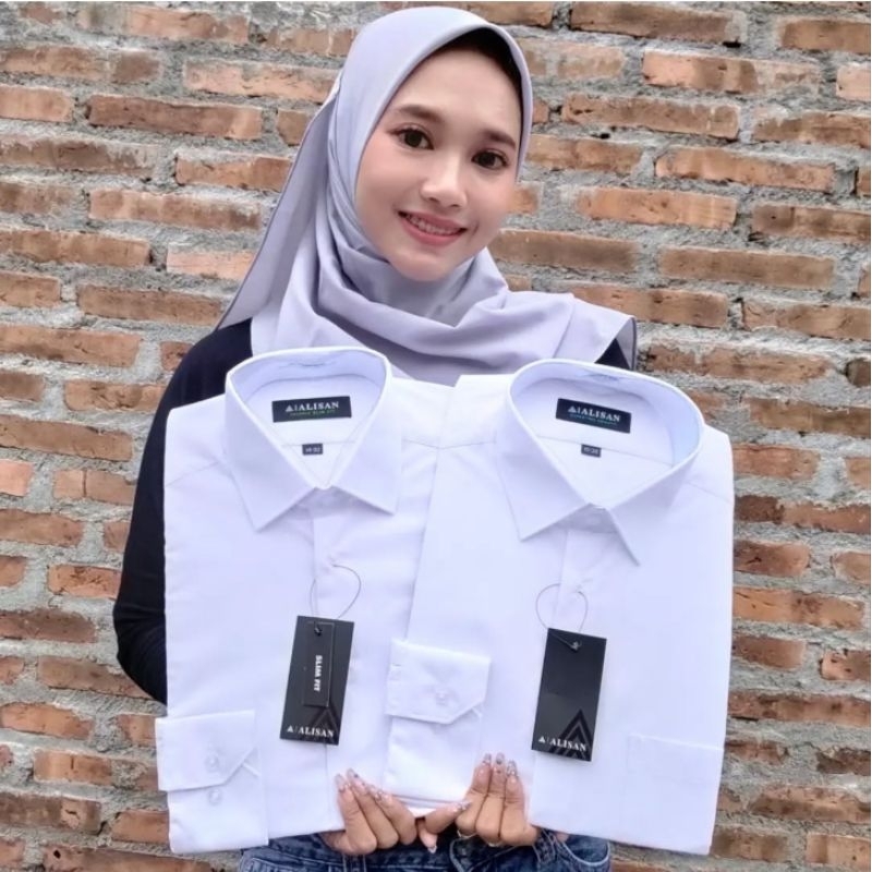 Alisan Kemeja Pria Putih / Kemeja Formal Pria Alisan