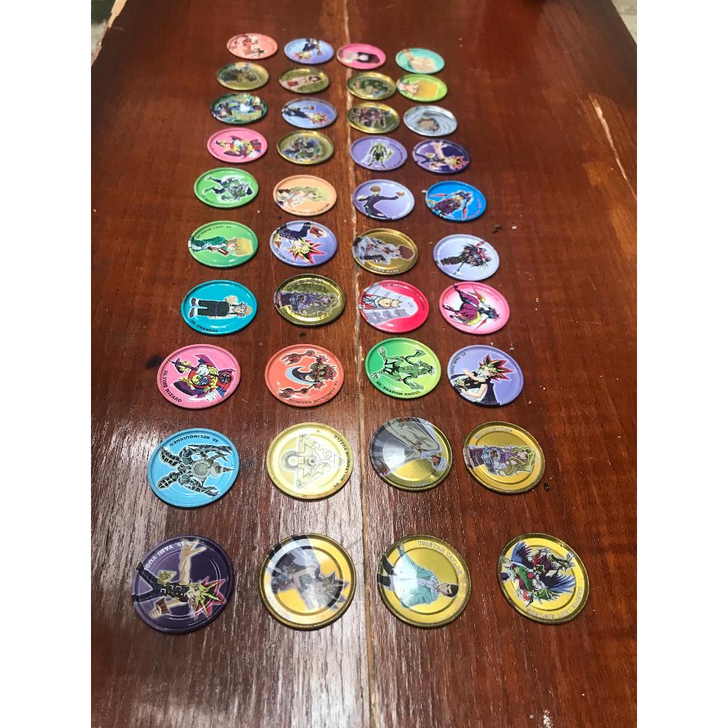 Koin Mainan Kartu Tazos Metalix Yu-Gi-Oh Duel Monsters 1996 sepaket