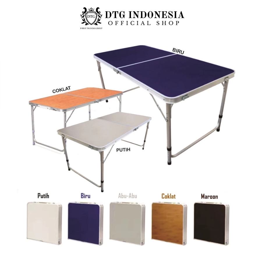 DTG - Meja Lipat Koper Hpl Meja Serbaguna Meja Lipat Portable Meja Kaki Bulat Kotak Meja camping