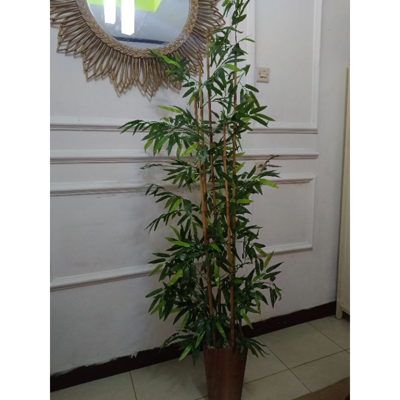 pohon bambu kuning artificial / pohon bambu sudut / pohon hiasan ruang tamu / pohon bambu hias