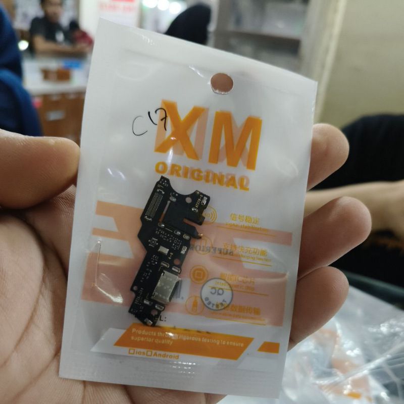 flexible konektor cas papan cas connector charger realme c17 / realme 7i + ic original