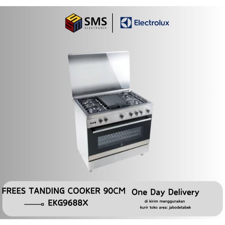 Kompor Gas Freestanding Electrolux EKG-9688X 5 Tungku Stainless Steel