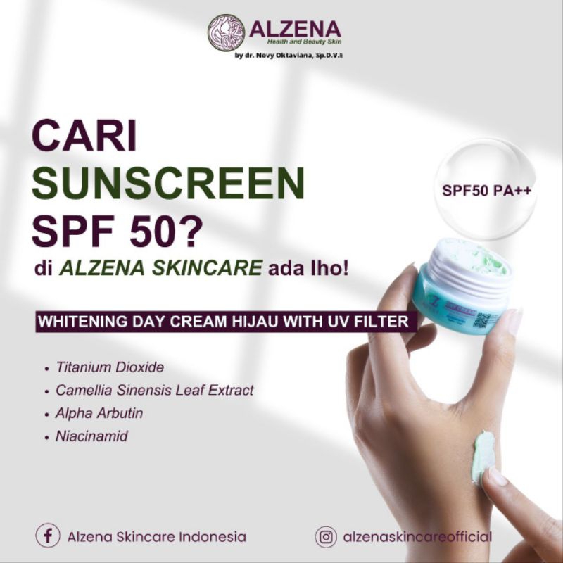 DAY CREAM HIJAU by Alzena Skincare