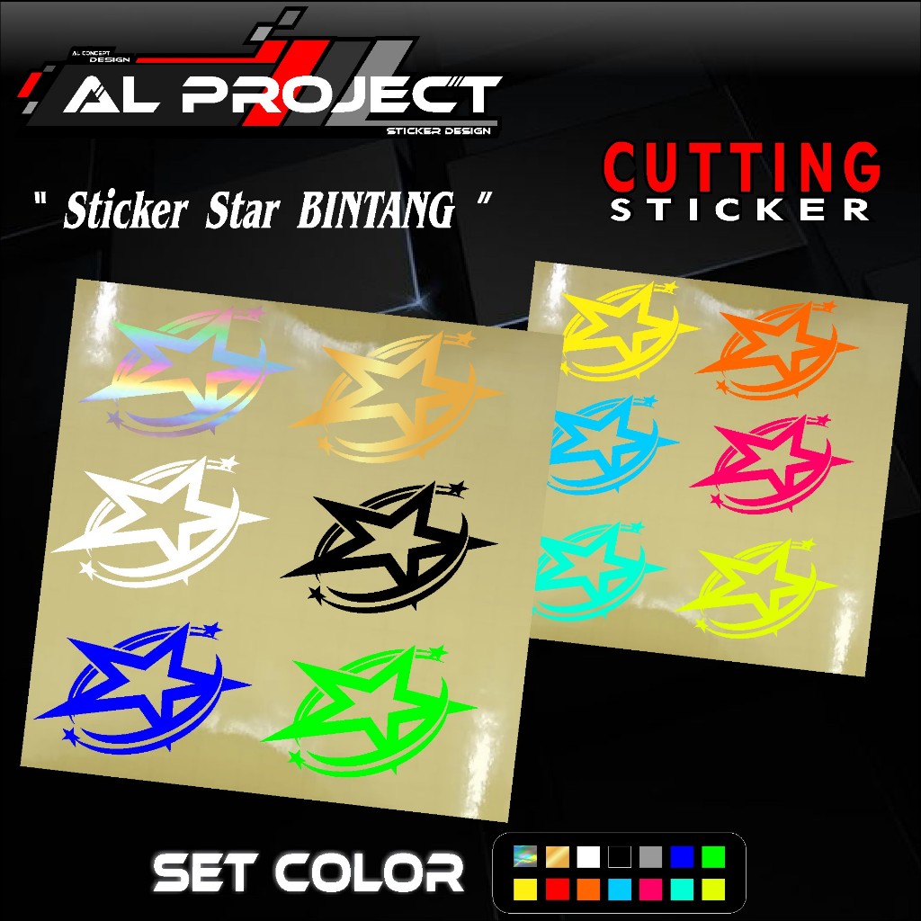 (COD) Sticker Motor - Sticker Stiker Bintang Star Cutting Variasi Sticker Motor Hiasan Helm Body Mot