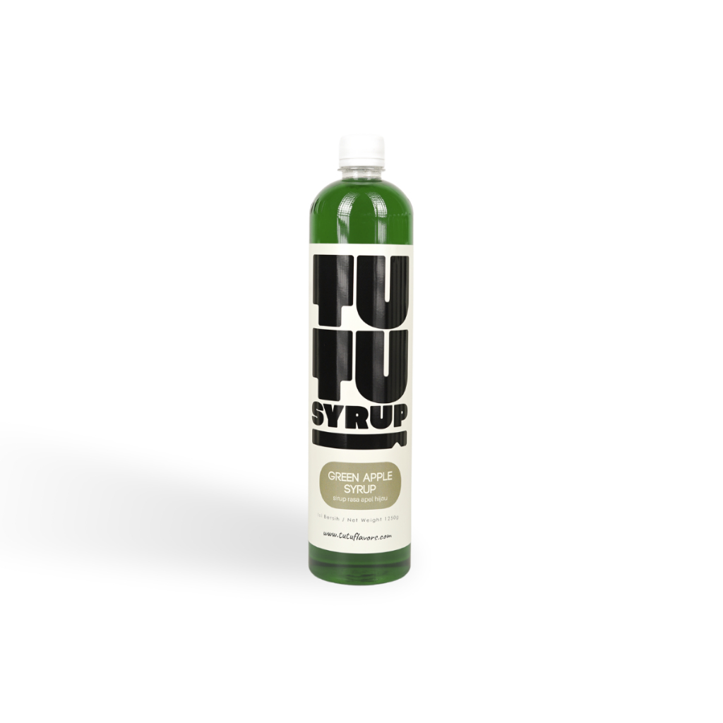

Tutu Flavors Green Apple Syrup 1000ml - Sirup buah Apel Hijau