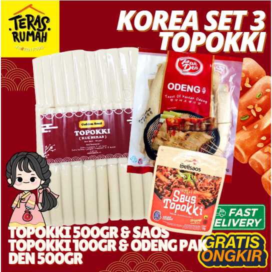 

KOREA SET 3 - TOPOKKI KUE BERAS, PAK DEN ODENG, SAOS TOPOKKI