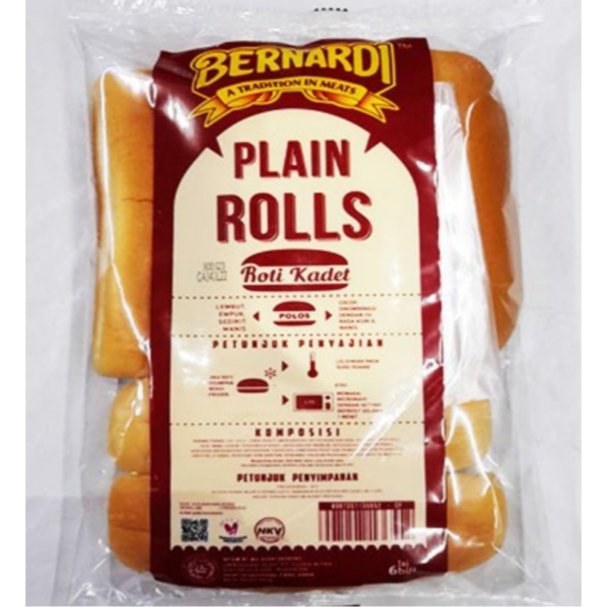 

Bernardi roti hotdog plain rolls isi 6