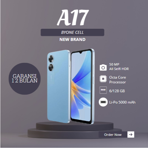 OPPO A17 RAM 6/128 GB FULLSET TERMURAH BERGARANSI 12 BULAN