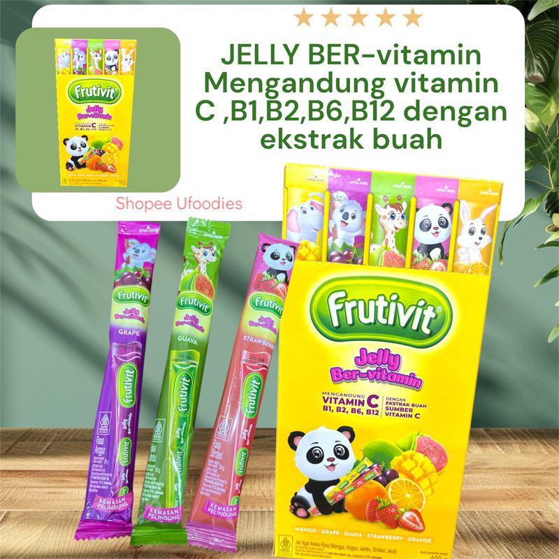 

ISI 3 JELLY BER-vitamin FRUTIVIT ANEKA RASA EXTRAK BUAH SUMBER VITAMIN