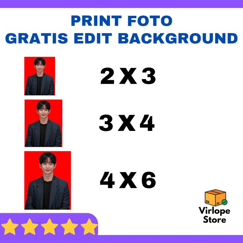 PRINT FOTO CETAK PAS FOTO 2x3, 3x4, 4x6 PREMIUM GLOSSY