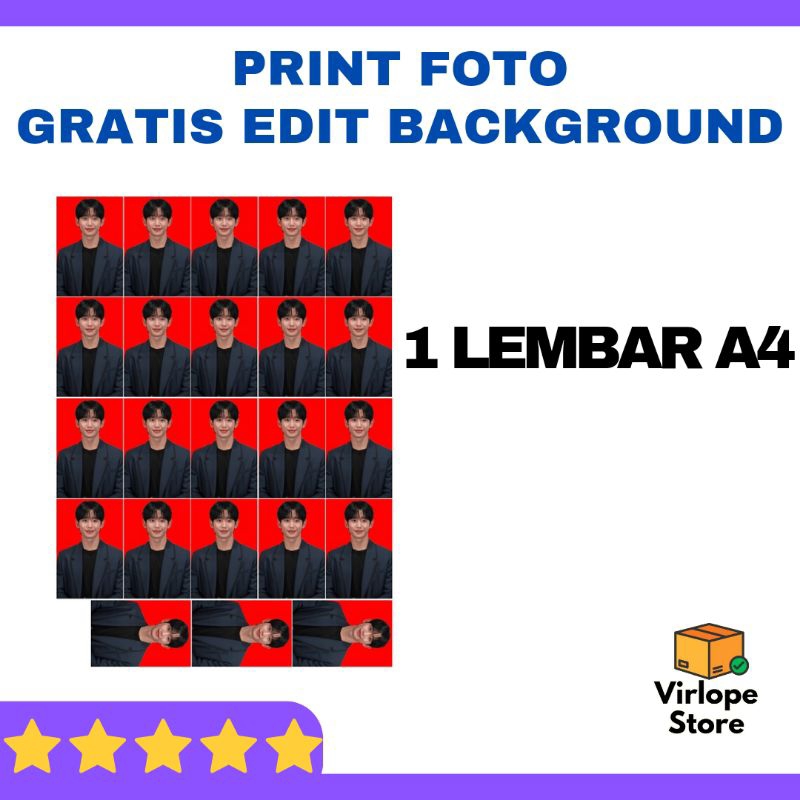 PRINT FOTO CETAK 1 LEMBAR A4 KERTAS FOTO PREMIUM GLOSSY 2x3, 3x4, 4x6