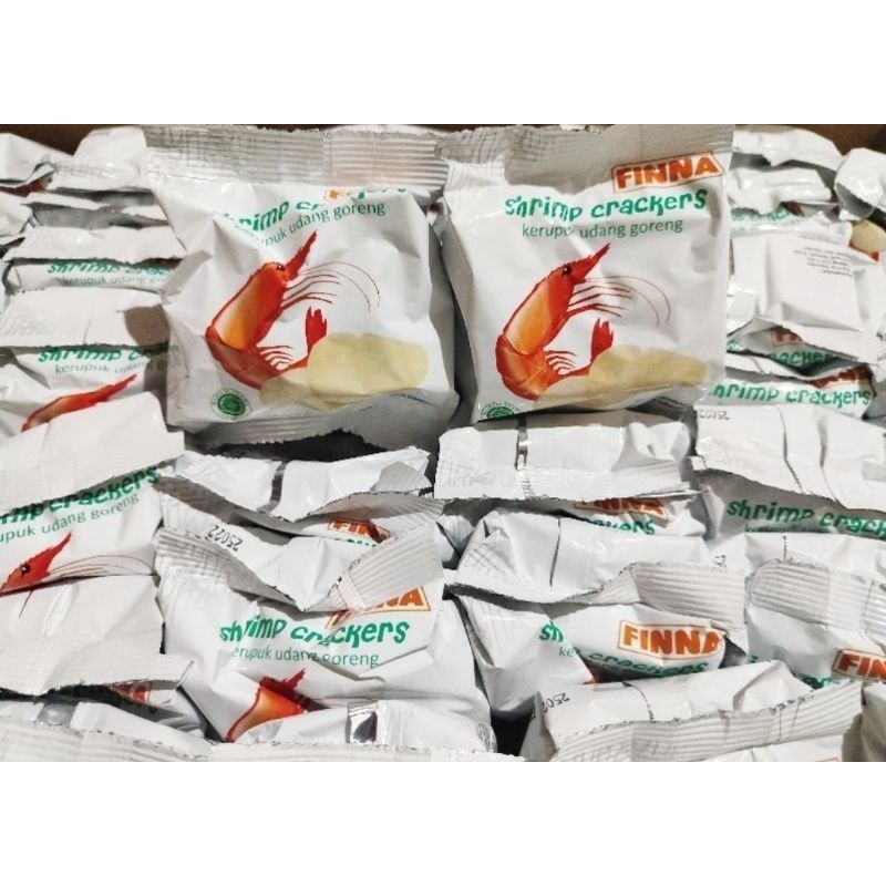 

(EXP TERBARU) 1 Dus Shrimp Crackers Kerupuk Krupuk Udang Goreng Finna Sachet Siap Makan Isi 120 Pcs