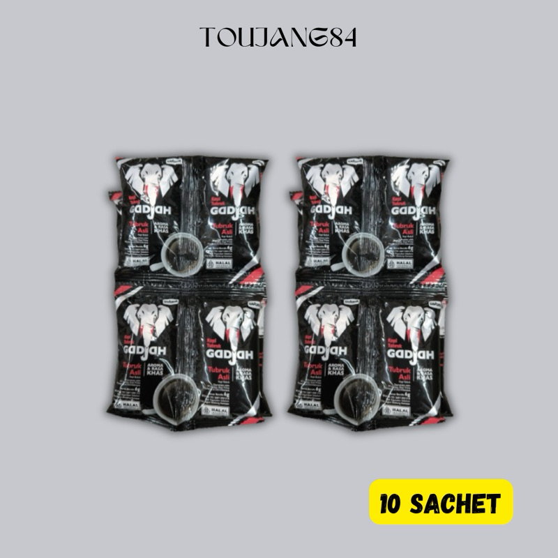 

Kopi Gadjah Tubruk Asli isi 10x2Sachet @6Gram