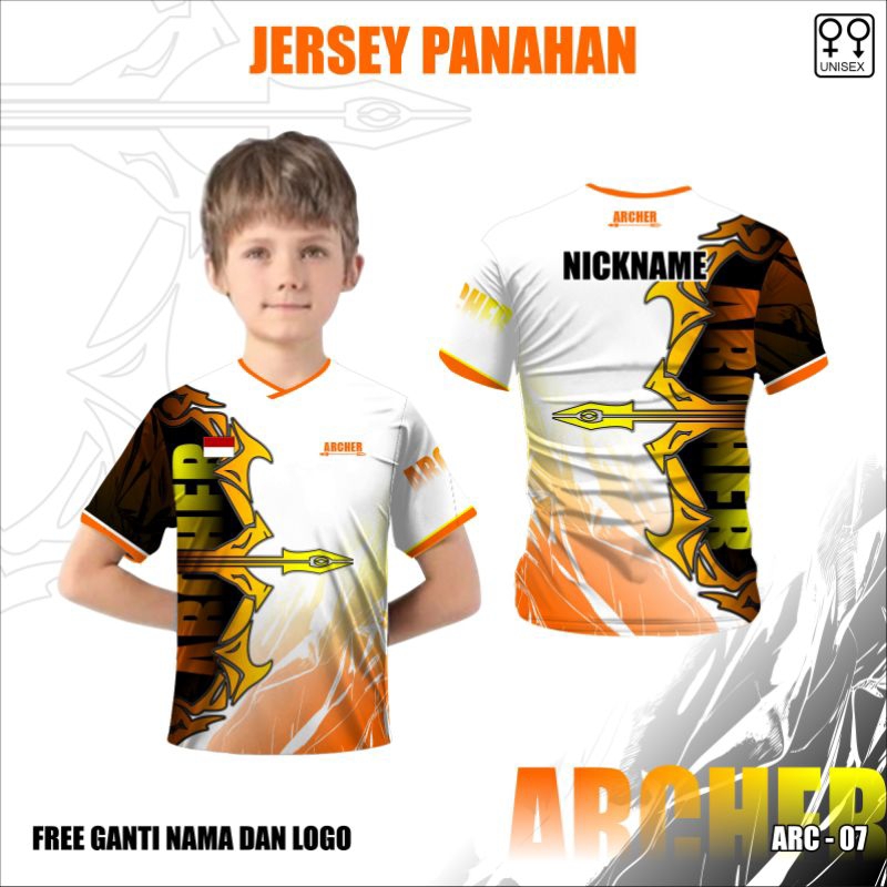Jersey anak panahan archer baju kaos panahan archer terbaru