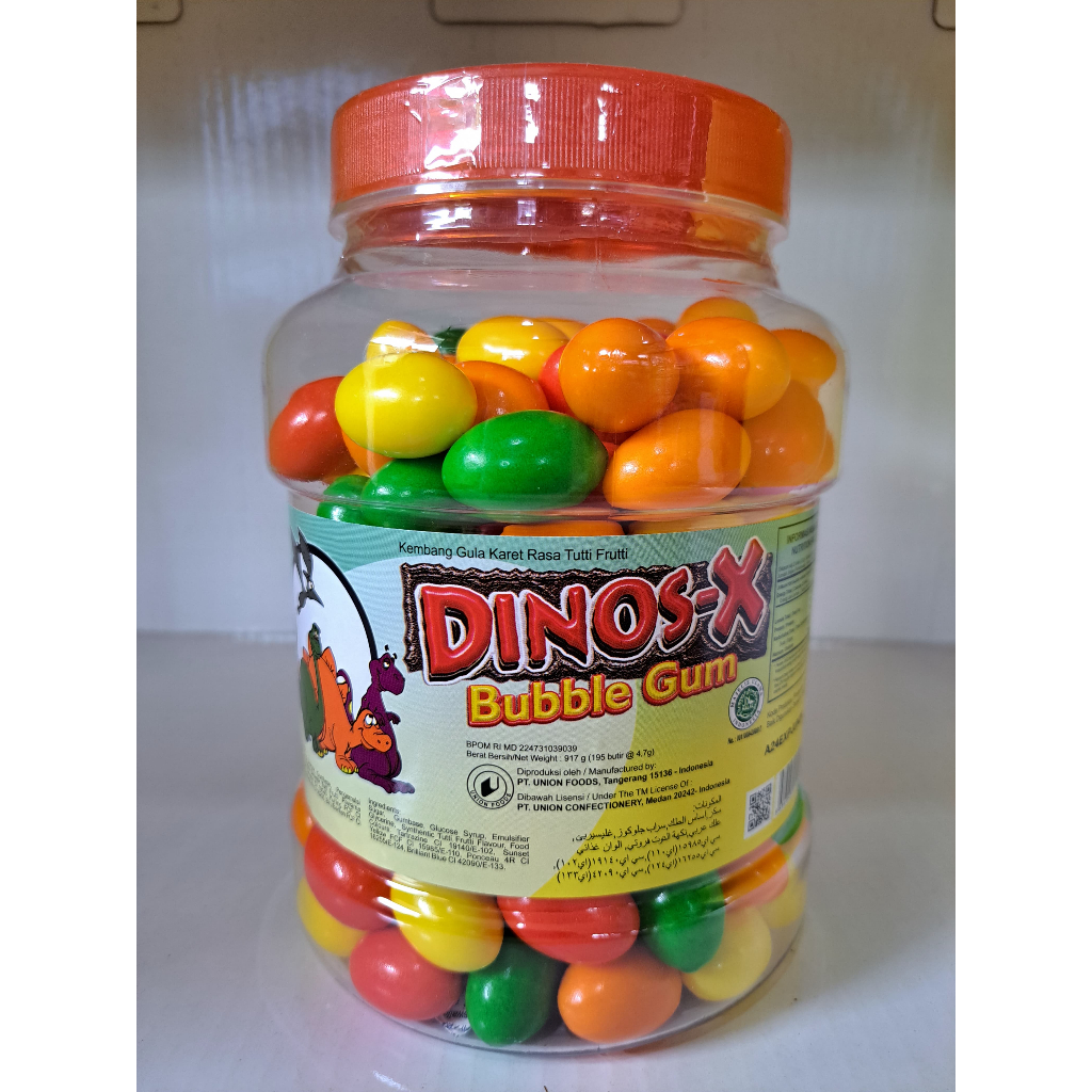 

Dinos X permen karet / bubblegum 1 ples isi 195 butir