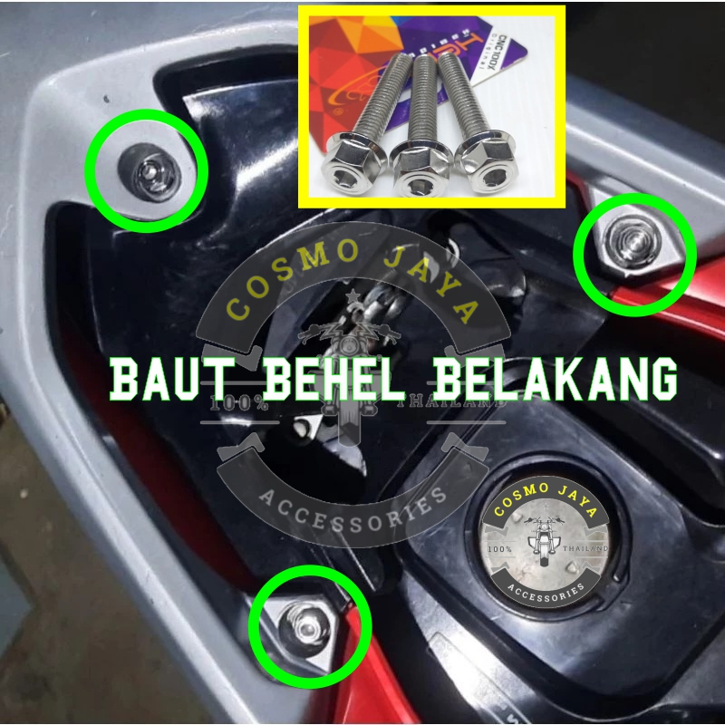 Baut Behel Vario Beat Scoopy Mio Set Probolt Stainless Heng Thailand 100% Original (Harga 1 set)