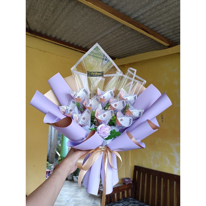 buket uang 10k 10 lembar/buket bunga/buket wisuda/buket snack/buket boneka