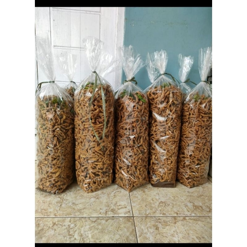 

Keripik Usus Crispy Pedas Daun Jeruk Original kemasan 1kg