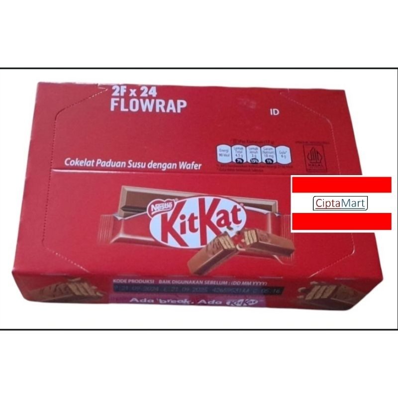 

Nestle Cokelat Kit Kat 2F isi ( 24 x 17 gr )