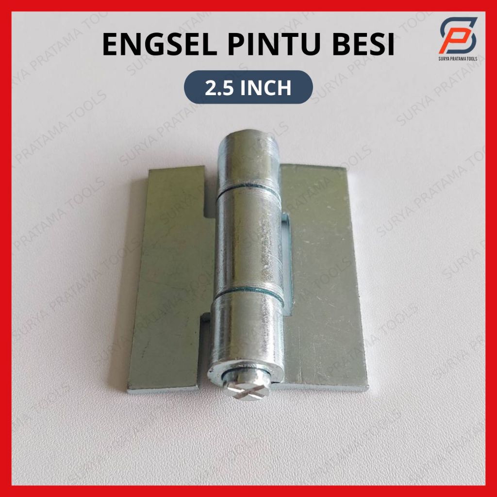 Engsel Pintu Besi Tebal 2.5" Engsel Las Holo Tanpa Lubang 2.5 Inch Nikel Minimalis Engsel Gudang