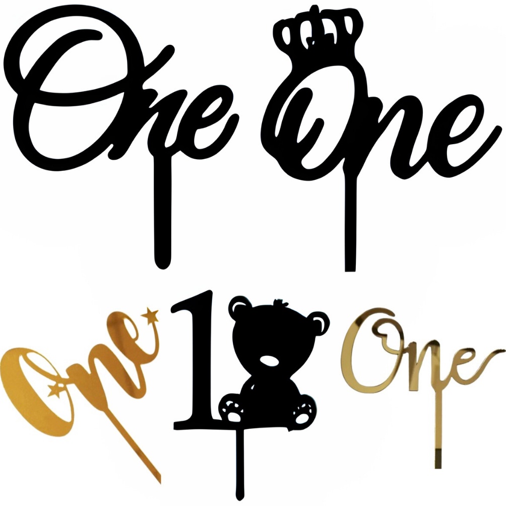Hemat Keras Topper Kue Akrilik Angka 1 Satu One  Decoration Inspiration One Old Month Year Baby Born