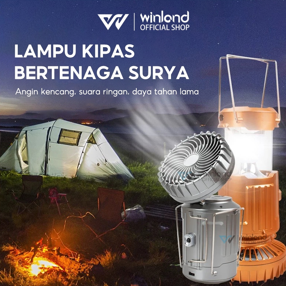 Lampu Emergency Camping Led Kipas Lampu Solar 2 In 1 Lampu Portable Lantern Telescopic Torch Lampu