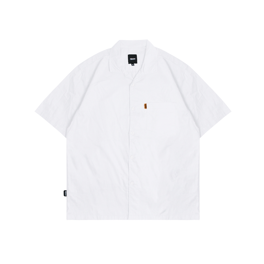 Troy Company Short Shirt White Chemise - Kemeja Polos Lengan Pendek Pria Putih KMJ 2939