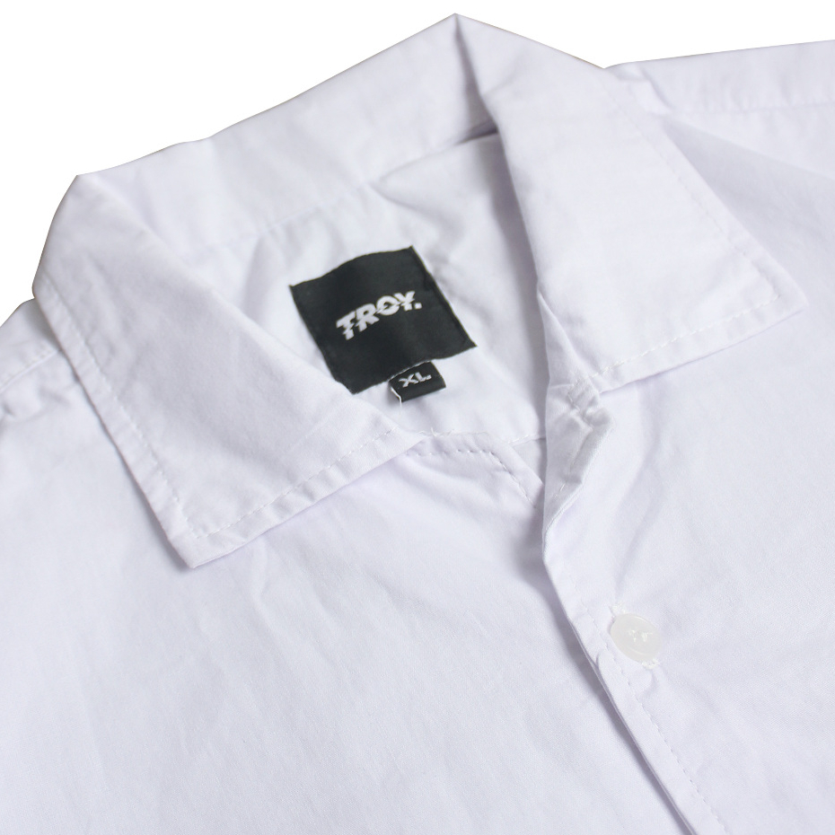 Troy Company Short Shirt White Chemise - Kemeja Polos Lengan Pendek Pria Putih KMJ 2939