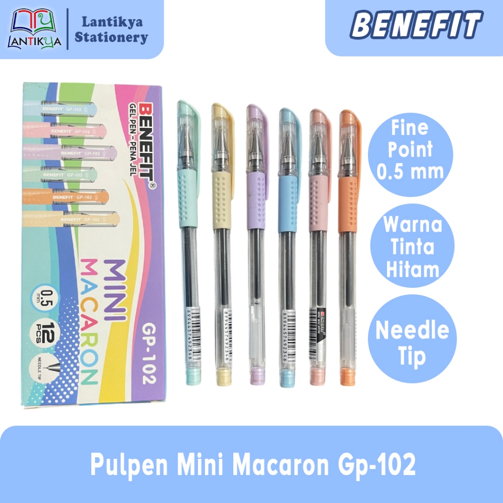 

Pulpen Mini Macaron Gel BENEFIT GP-102/Per PACK