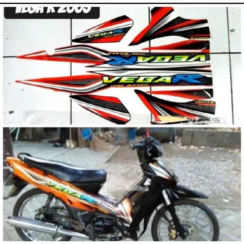 STIKER STRIPING STANDAR ORI YAMAHA VEGA R 2005 FUL SET  BODY MOTOR