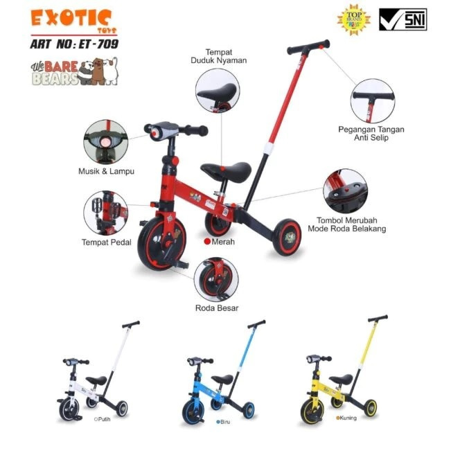 Sepeda Keseimbangan Exotic ET 709 / Balance Bike Exotic Et-709 (Dengan Dorongan)