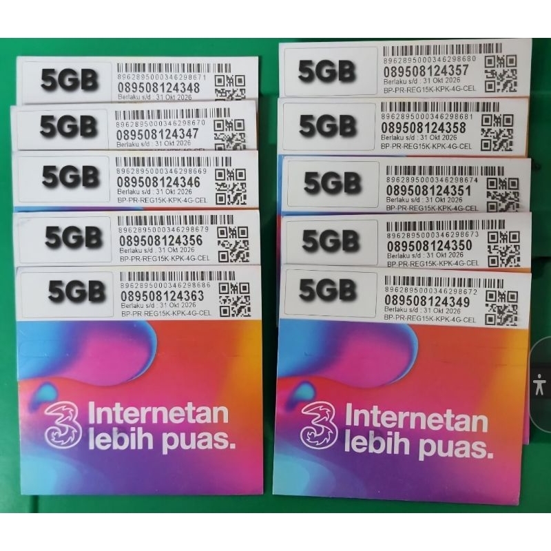 Kartu Perdana Tri 5GB 30 Hari