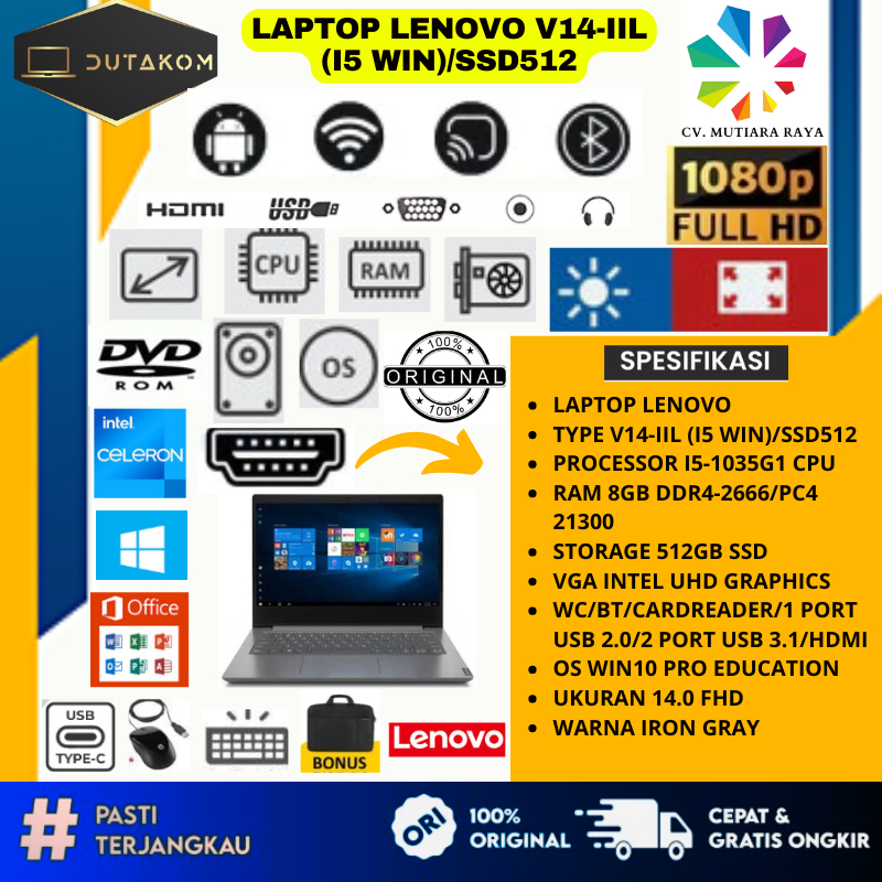 LAPTOP LENOVO V14-IIL (I5 WIN)/SSD512