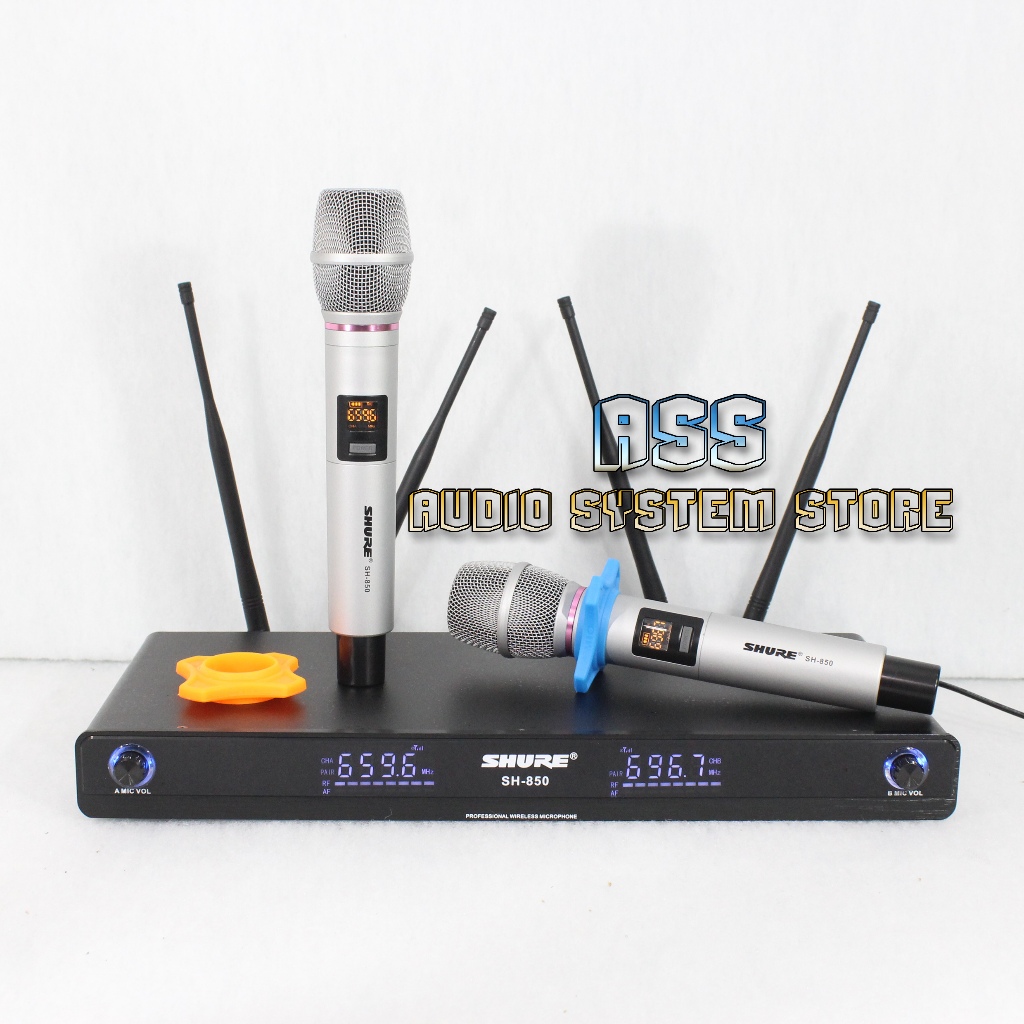 Mic Wireless SH 850 + Koper + Bisa Ubah Frequensi / Microphone Wireless UHF SH - 850