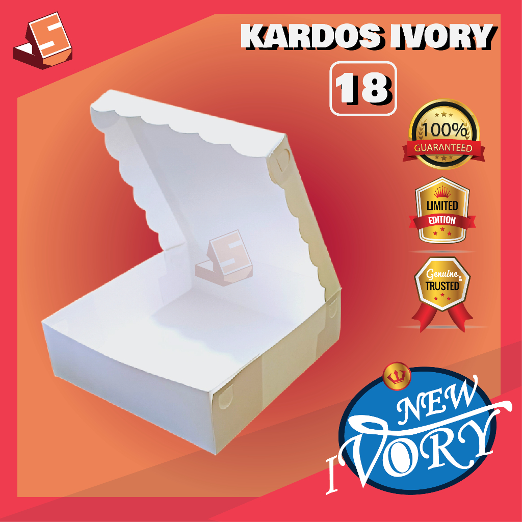 

KARDUS PUTIH IVORY 18 / KARDUS Nasi bahan Ivory Putih / Kardus Putih 18 x 18 / Kemasan Nasi / ivory