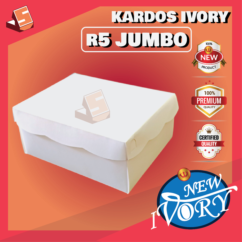 

KARDUS JAJAN IVORY R5 JUMBO / KARDUS PUTIH jajan dan Kue / R5 J Polos / Ecer,Grosir / Kardus Jajan